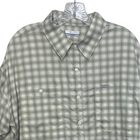 Columbia Plaid LS Shirt Womens 2X Green New Omni Wick Shade Fishing - Picture 3 of 16